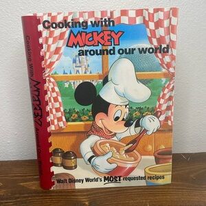 1986 Vintage Cooking with Mickey around our world Cookbook
